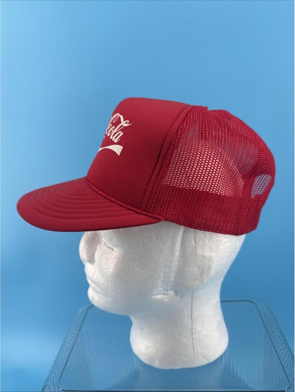 VINTAGE “Enjoy Coca Cola” Mesh SnapBack Rope TRUCKER HAT Cap Red White - Picture 2 of 8